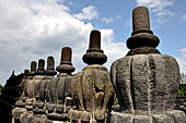 Prambanan - Candi Lara Jonggrang, the fluted stupa-like ornaments called 'ratna' 